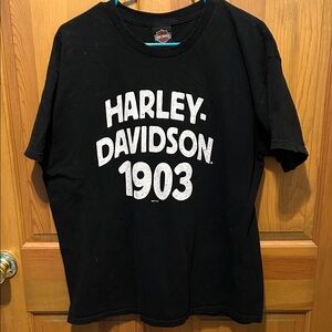 Harley-Davidson Black Tee with White 1903 Print